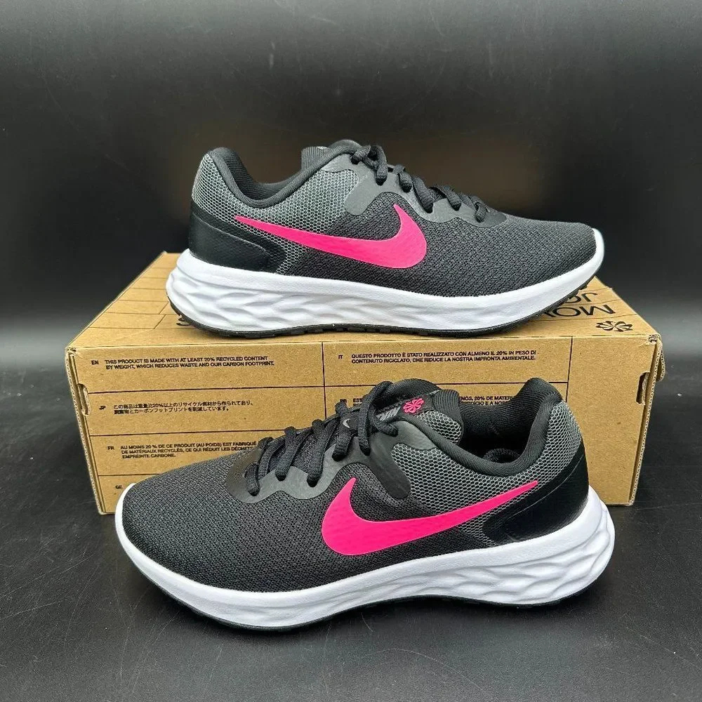 Nike Revolution 6 Next Nature Black Hyper Pink DC3729-002 Women’s Size 6.5